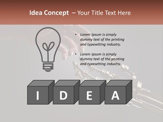 A Hand Reaching Out To A Robotic Hand PowerPoint Template