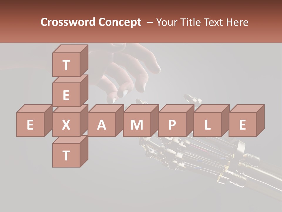 A Hand Reaching Out To A Robotic Hand PowerPoint Template