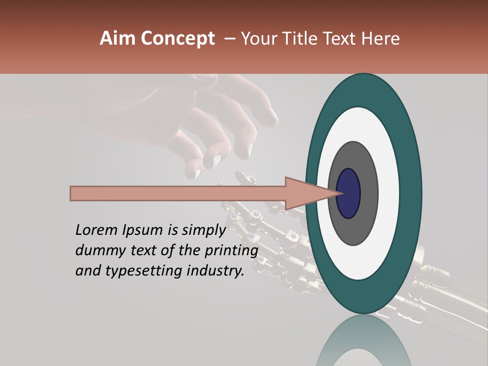 A Hand Reaching Out To A Robotic Hand PowerPoint Template