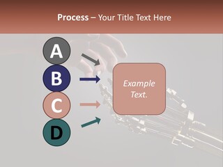 A Hand Reaching Out To A Robotic Hand PowerPoint Template