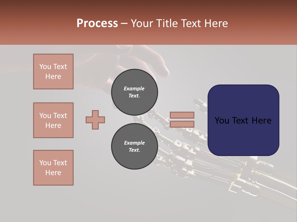 A Hand Reaching Out To A Robotic Hand PowerPoint Template