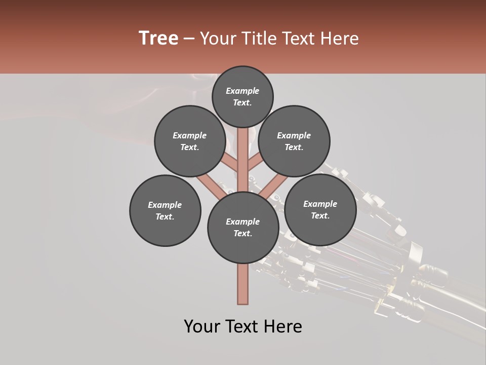 A Hand Reaching Out To A Robotic Hand PowerPoint Template