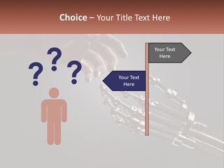 A Hand Reaching Out To A Robotic Hand PowerPoint Template