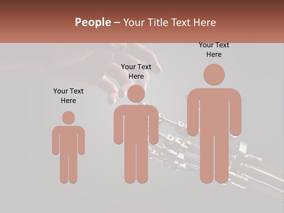 A Hand Reaching Out To A Robotic Hand PowerPoint Template