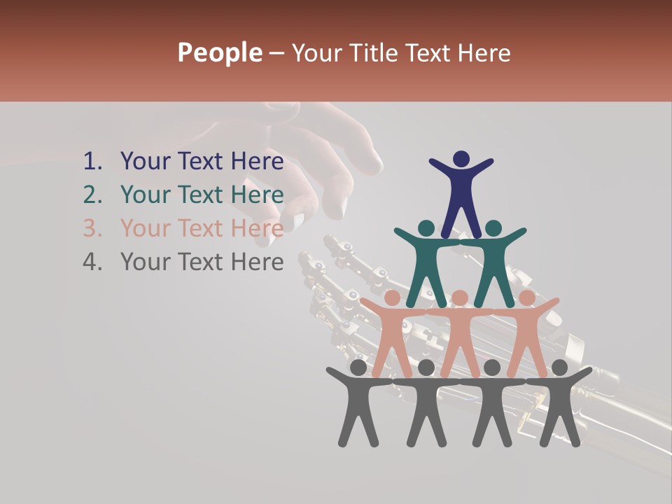 A Hand Reaching Out To A Robotic Hand PowerPoint Template