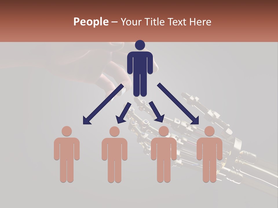 A Hand Reaching Out To A Robotic Hand PowerPoint Template
