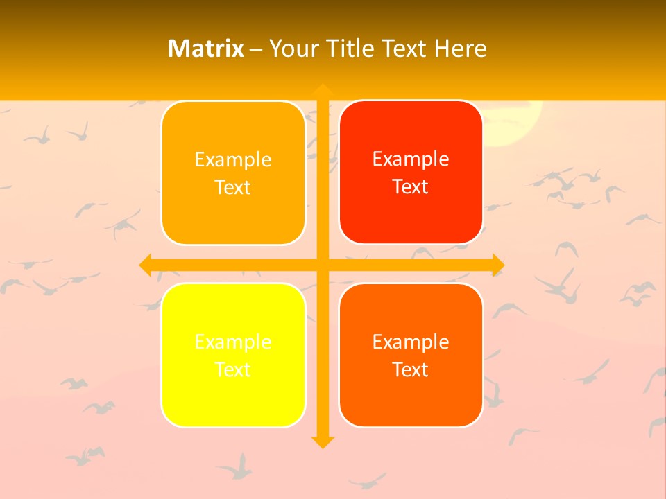 A Flock Of Birds Flying In The Sky At Sunset PowerPoint Template