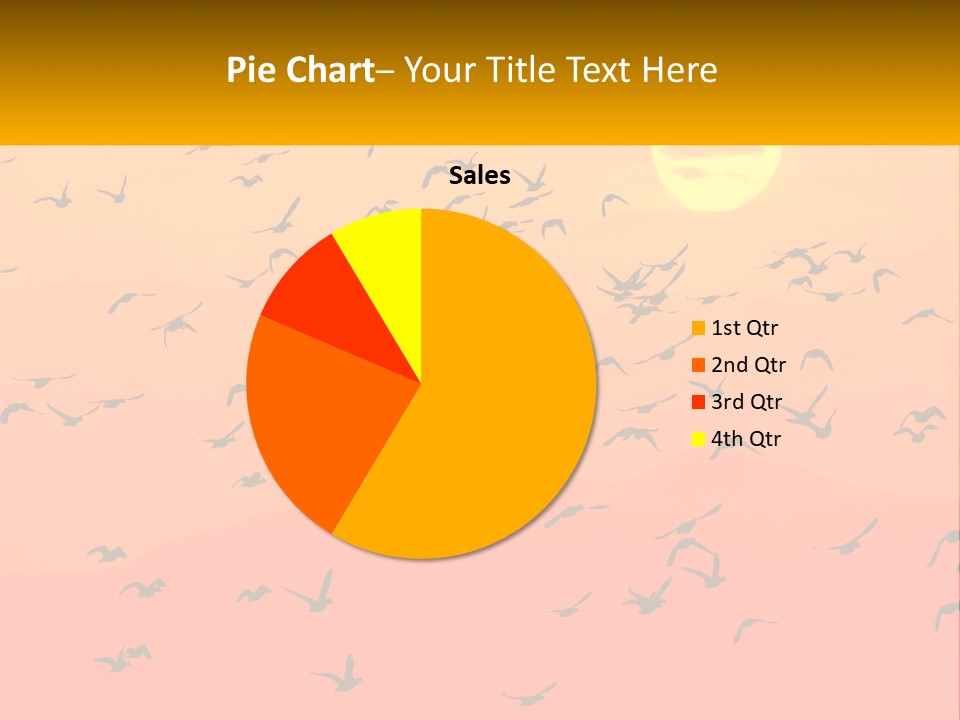 A Flock Of Birds Flying In The Sky At Sunset PowerPoint Template