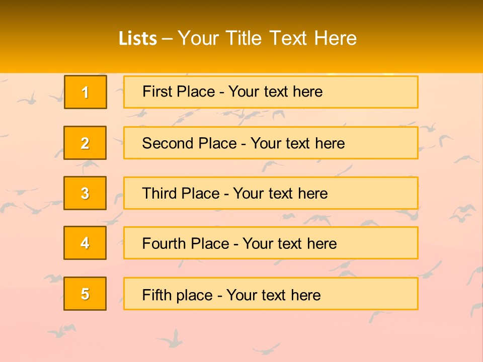 A Flock Of Birds Flying In The Sky At Sunset PowerPoint Template