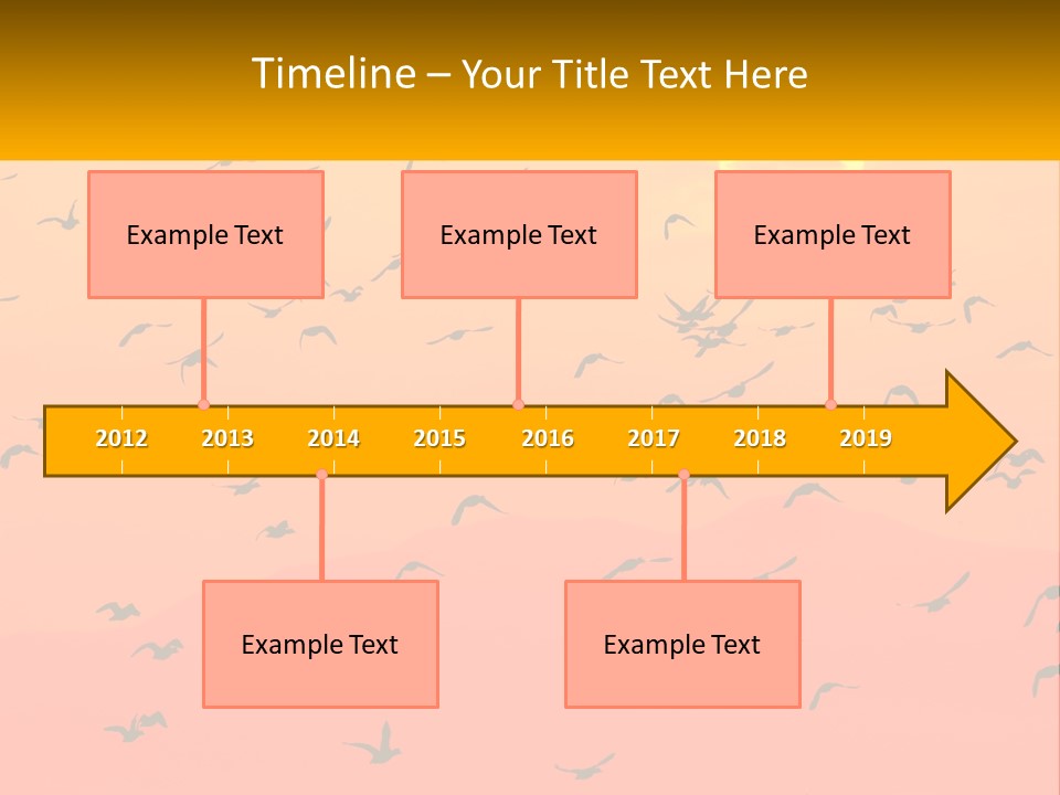 A Flock Of Birds Flying In The Sky At Sunset PowerPoint Template