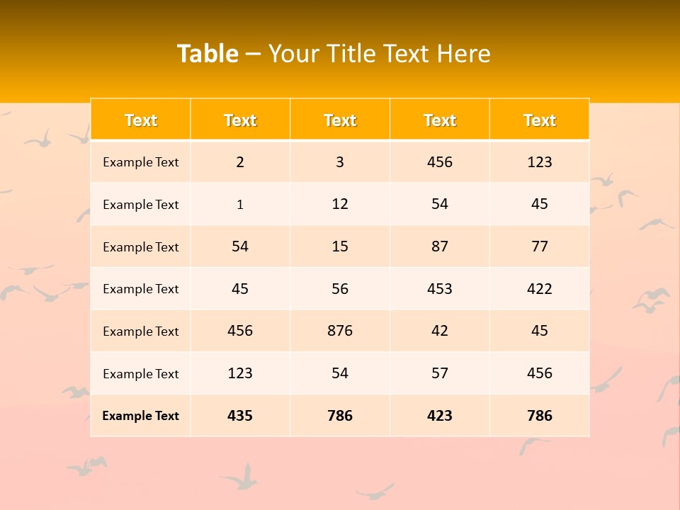 A Flock Of Birds Flying In The Sky At Sunset PowerPoint Template