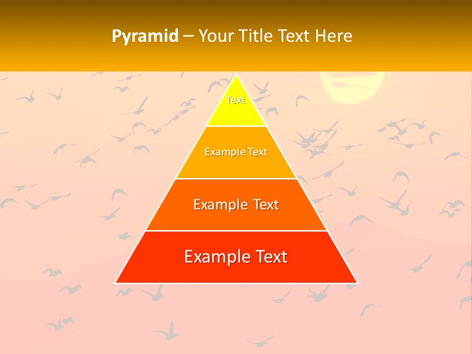 A Flock Of Birds Flying In The Sky At Sunset PowerPoint Template