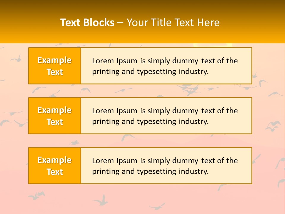 A Flock Of Birds Flying In The Sky At Sunset PowerPoint Template