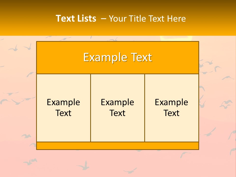 A Flock Of Birds Flying In The Sky At Sunset PowerPoint Template