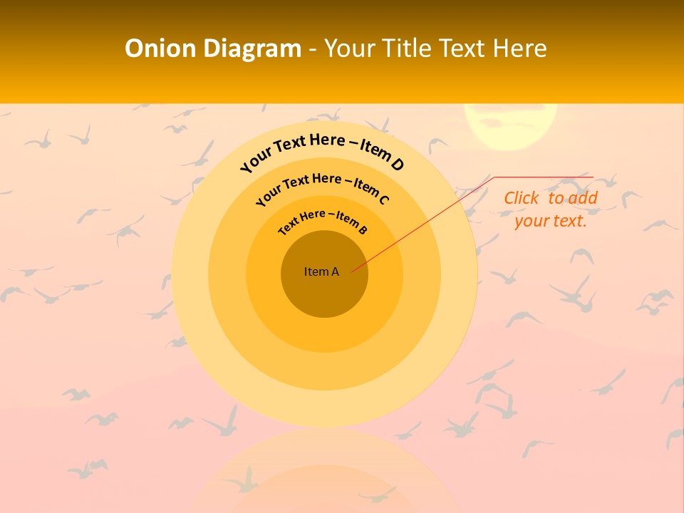 A Flock Of Birds Flying In The Sky At Sunset PowerPoint Template