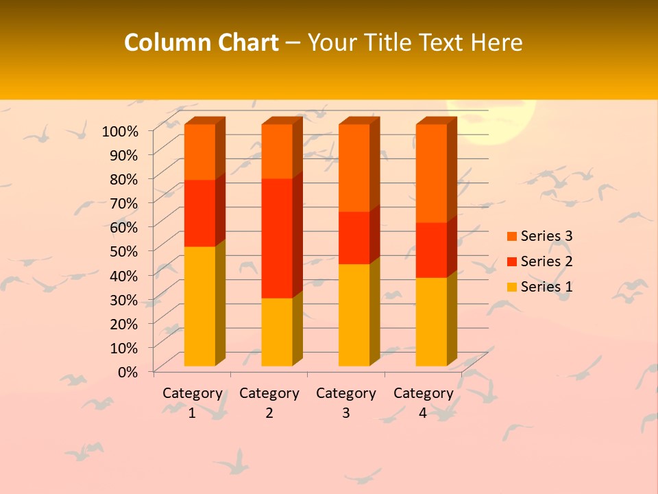 A Flock Of Birds Flying In The Sky At Sunset PowerPoint Template