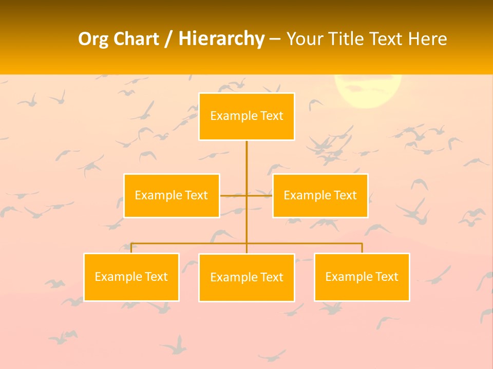 A Flock Of Birds Flying In The Sky At Sunset PowerPoint Template