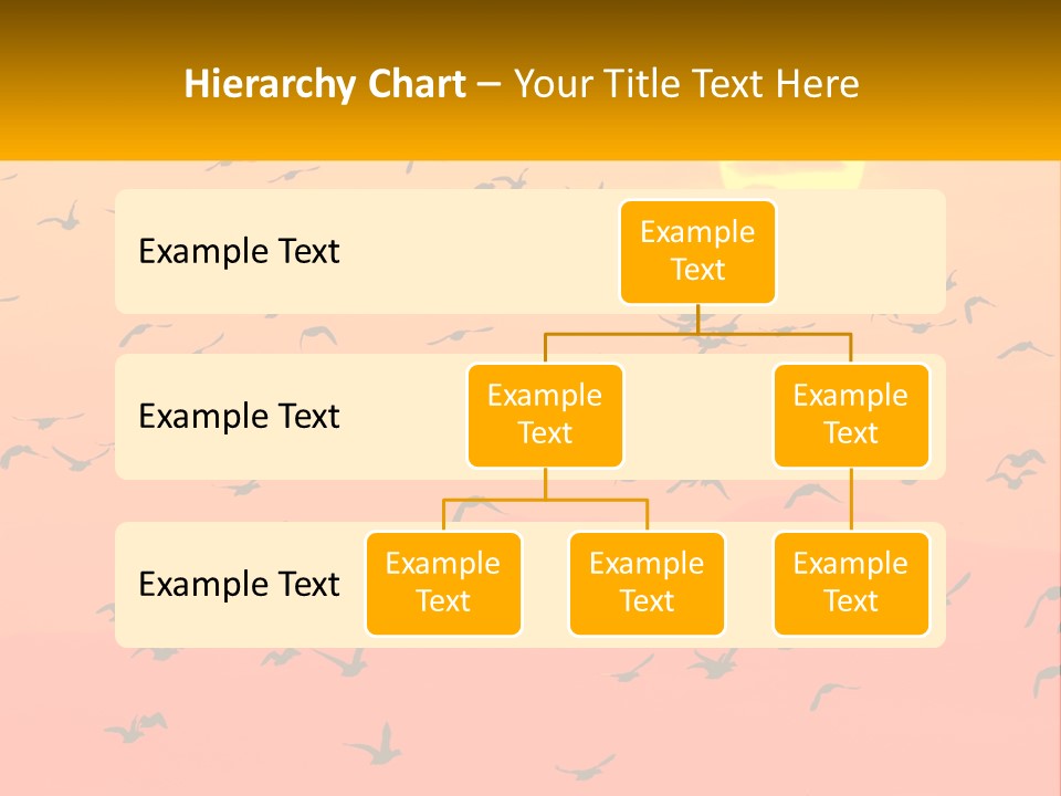 A Flock Of Birds Flying In The Sky At Sunset PowerPoint Template