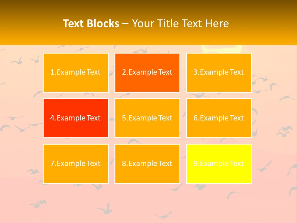 A Flock Of Birds Flying In The Sky At Sunset PowerPoint Template
