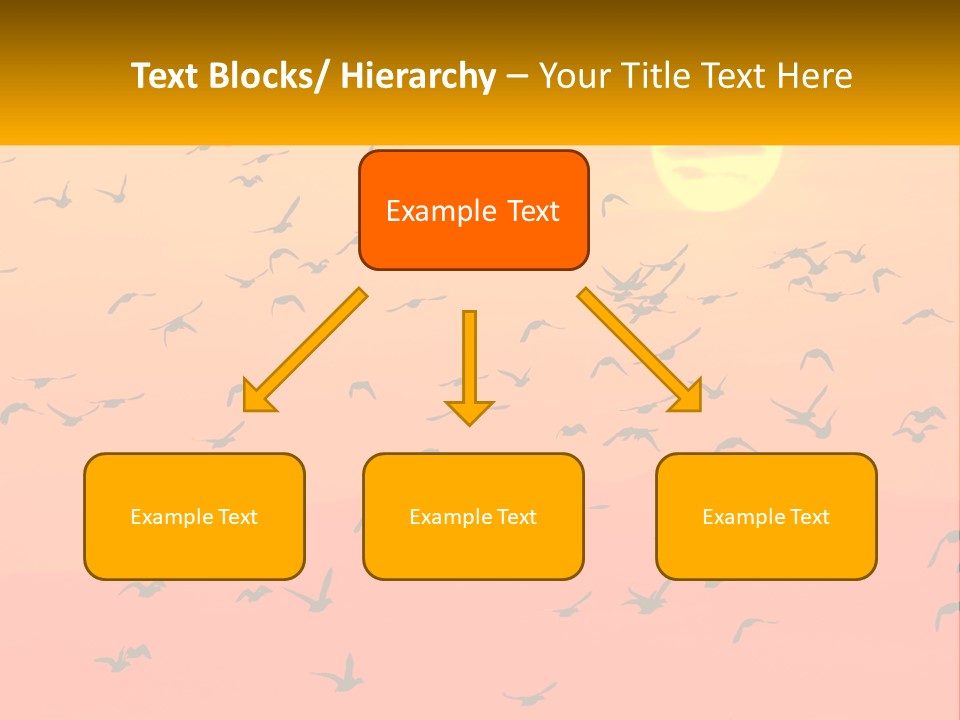 A Flock Of Birds Flying In The Sky At Sunset PowerPoint Template