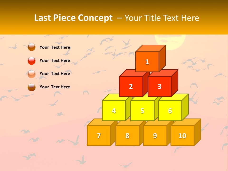 A Flock Of Birds Flying In The Sky At Sunset PowerPoint Template