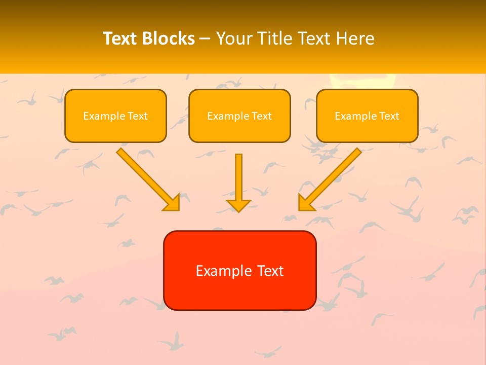 A Flock Of Birds Flying In The Sky At Sunset PowerPoint Template