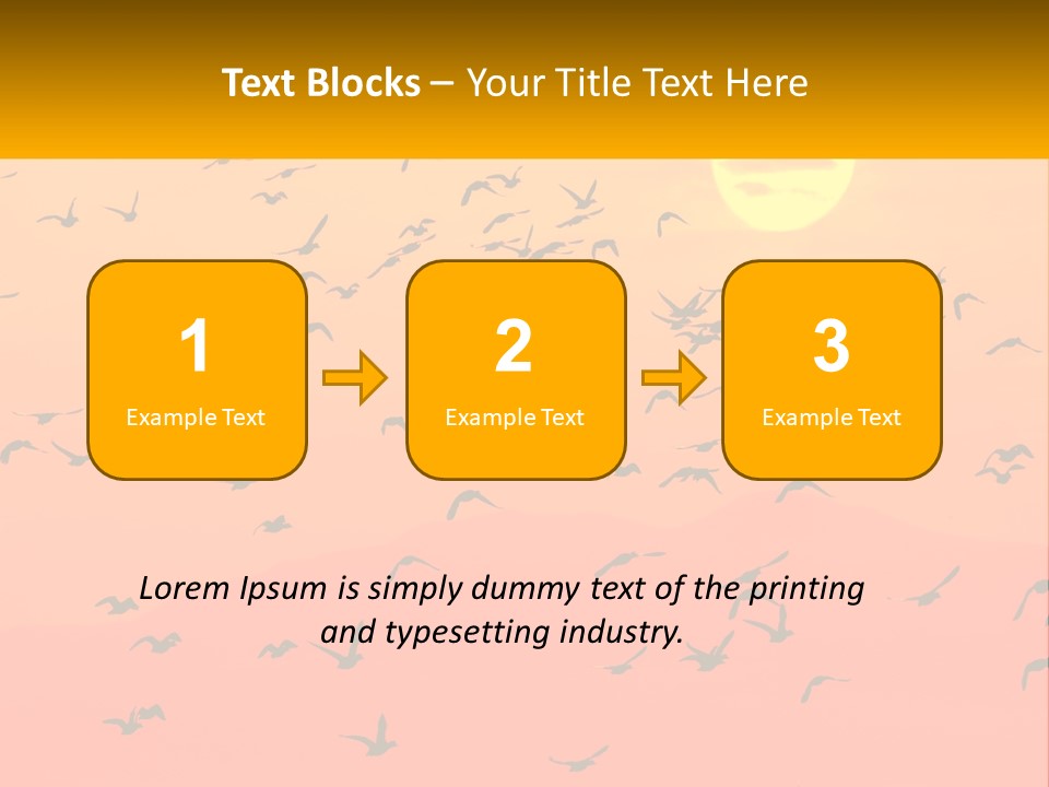 A Flock Of Birds Flying In The Sky At Sunset PowerPoint Template