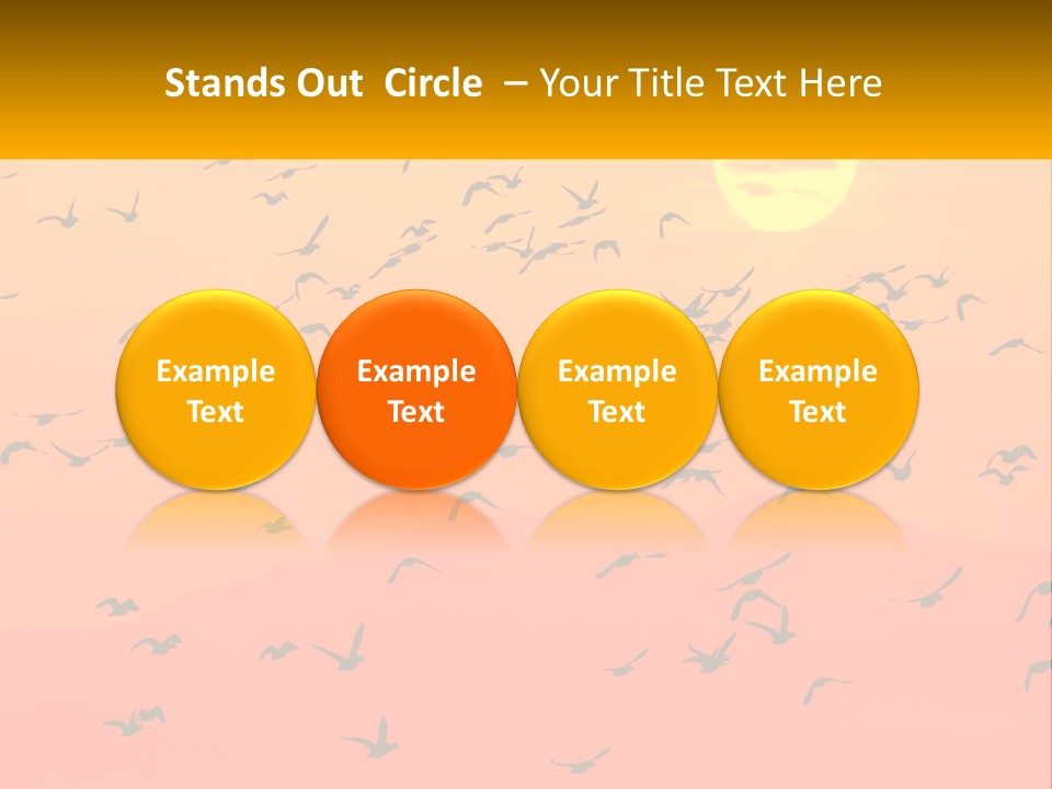 A Flock Of Birds Flying In The Sky At Sunset PowerPoint Template