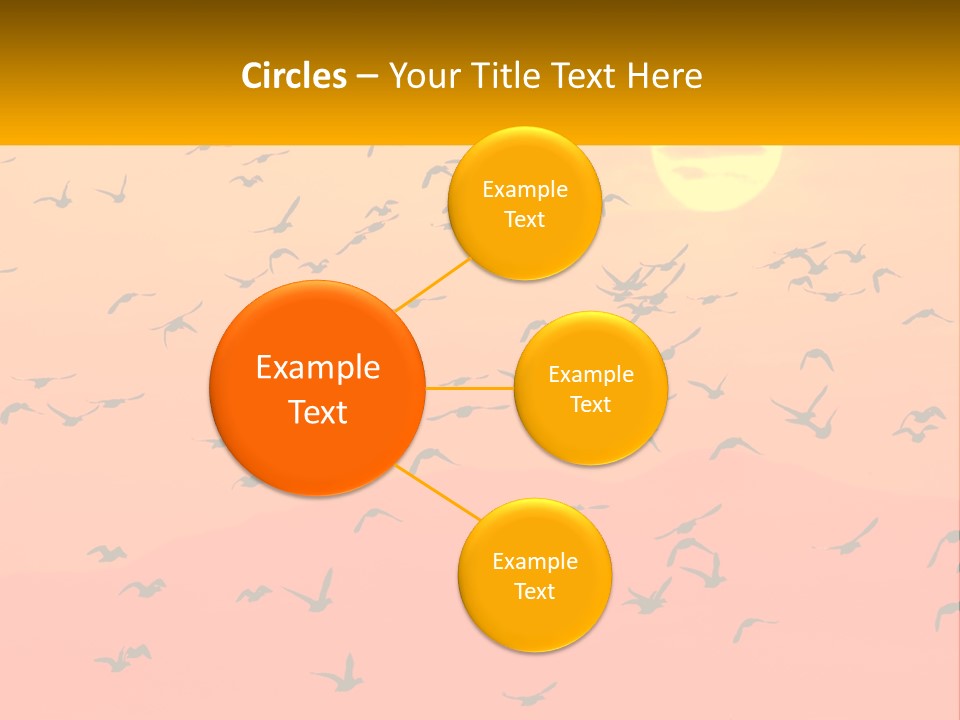 A Flock Of Birds Flying In The Sky At Sunset PowerPoint Template