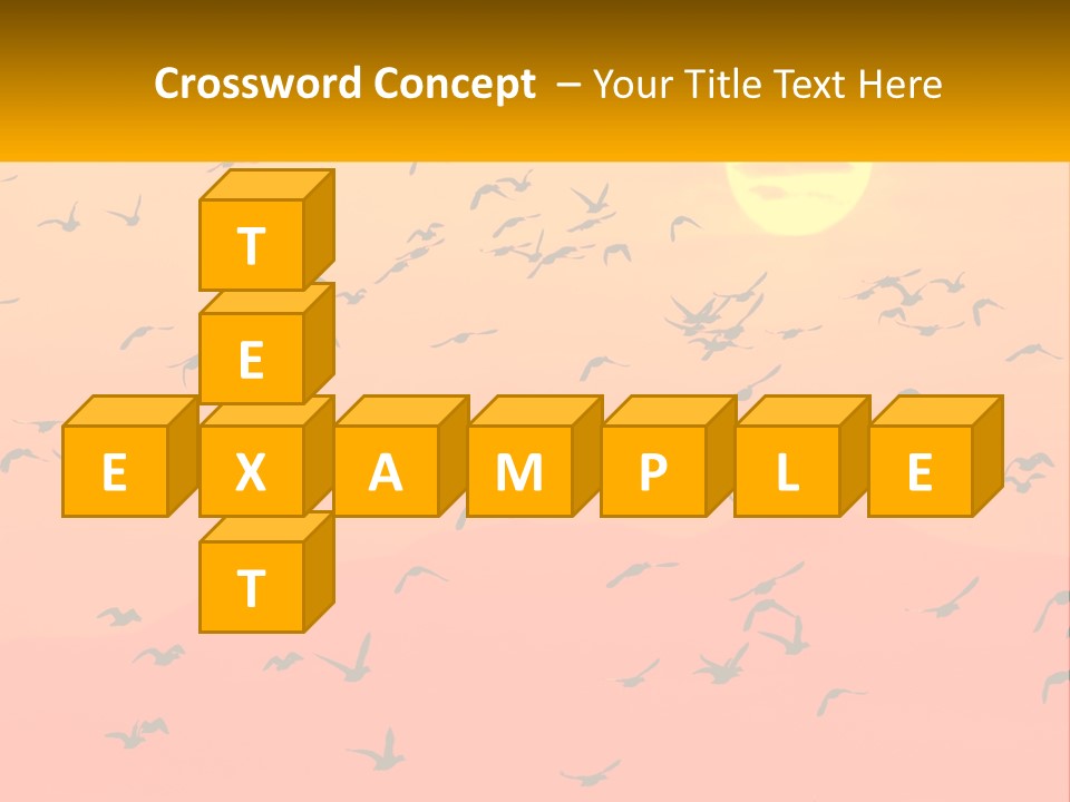 A Flock Of Birds Flying In The Sky At Sunset PowerPoint Template
