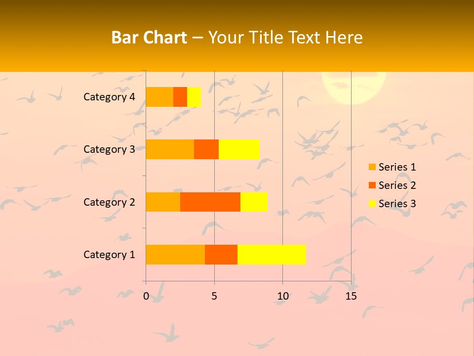 A Flock Of Birds Flying In The Sky At Sunset PowerPoint Template