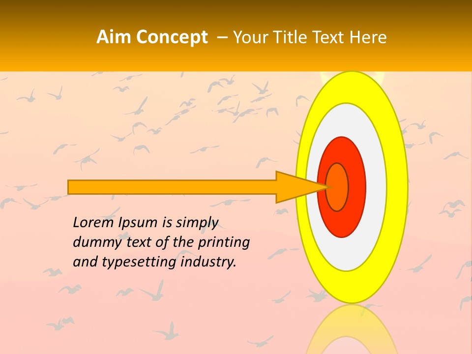 A Flock Of Birds Flying In The Sky At Sunset PowerPoint Template