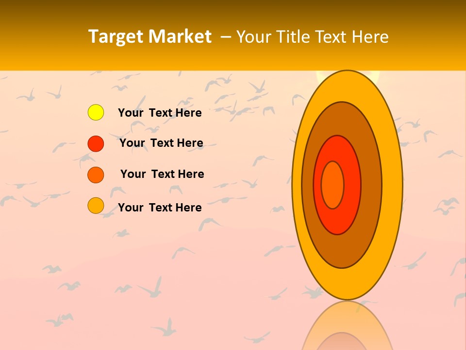 A Flock Of Birds Flying In The Sky At Sunset PowerPoint Template