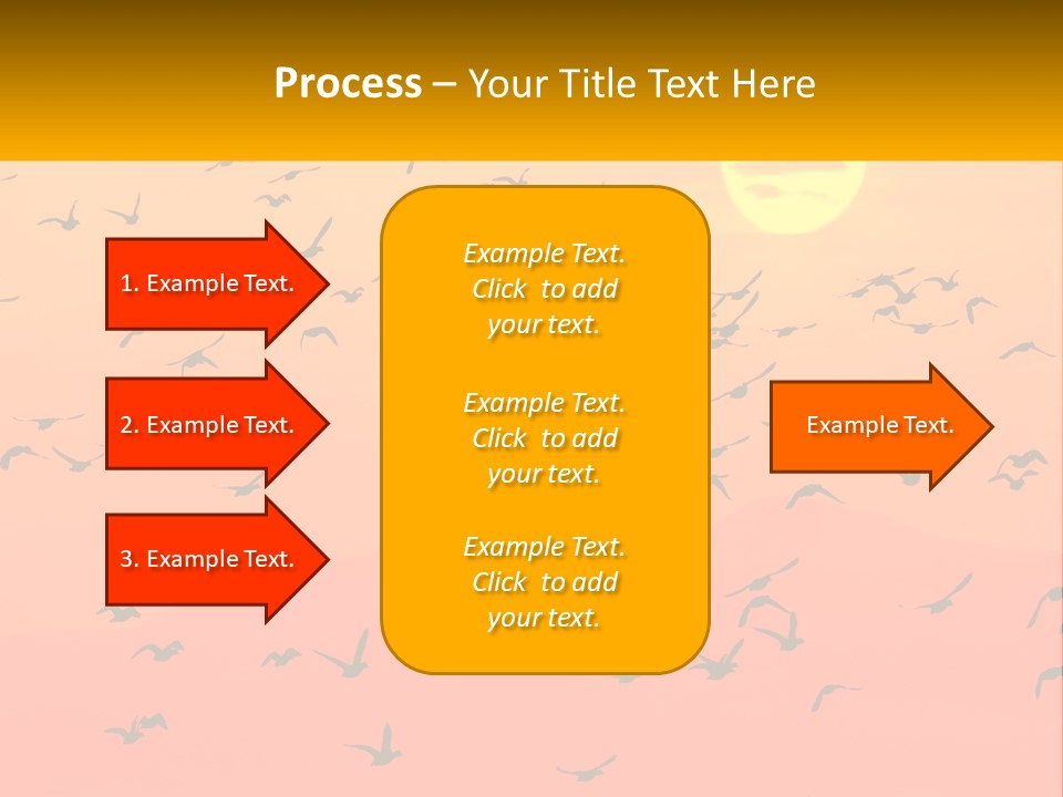 A Flock Of Birds Flying In The Sky At Sunset PowerPoint Template