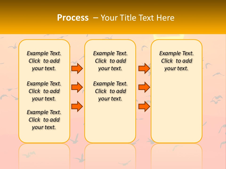 A Flock Of Birds Flying In The Sky At Sunset PowerPoint Template