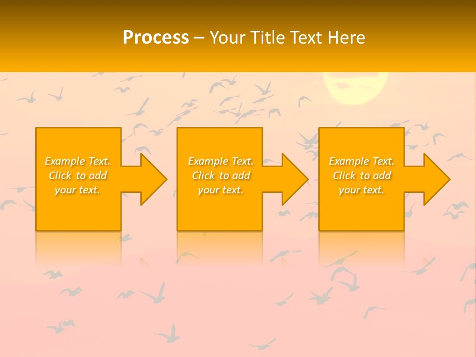 A Flock Of Birds Flying In The Sky At Sunset PowerPoint Template