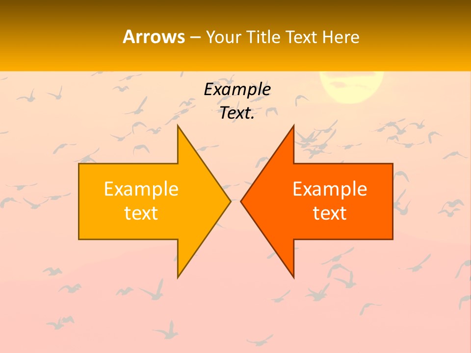 A Flock Of Birds Flying In The Sky At Sunset PowerPoint Template