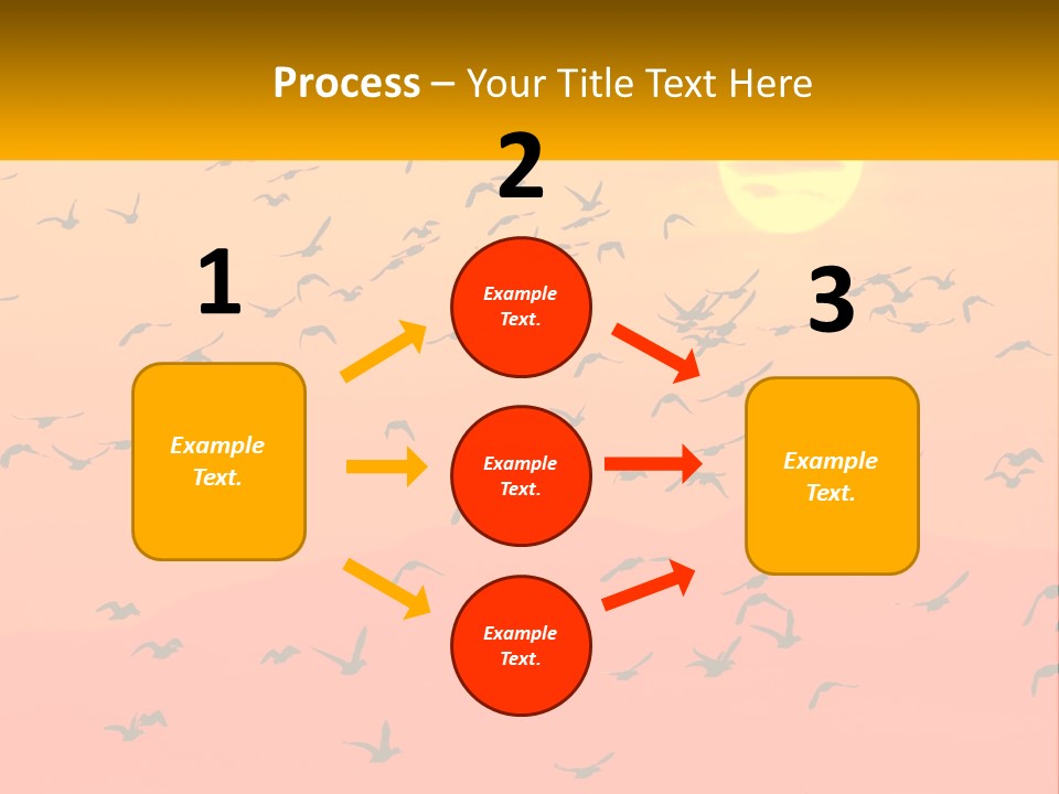 A Flock Of Birds Flying In The Sky At Sunset PowerPoint Template