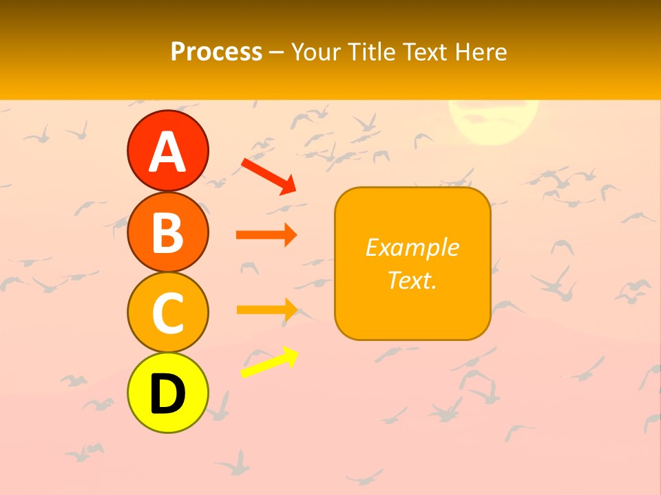 A Flock Of Birds Flying In The Sky At Sunset PowerPoint Template