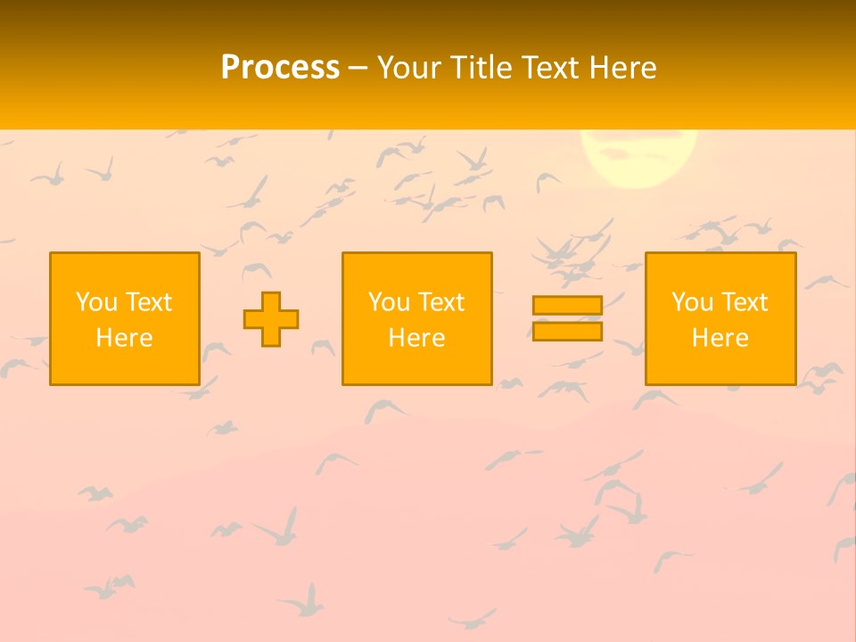 A Flock Of Birds Flying In The Sky At Sunset PowerPoint Template