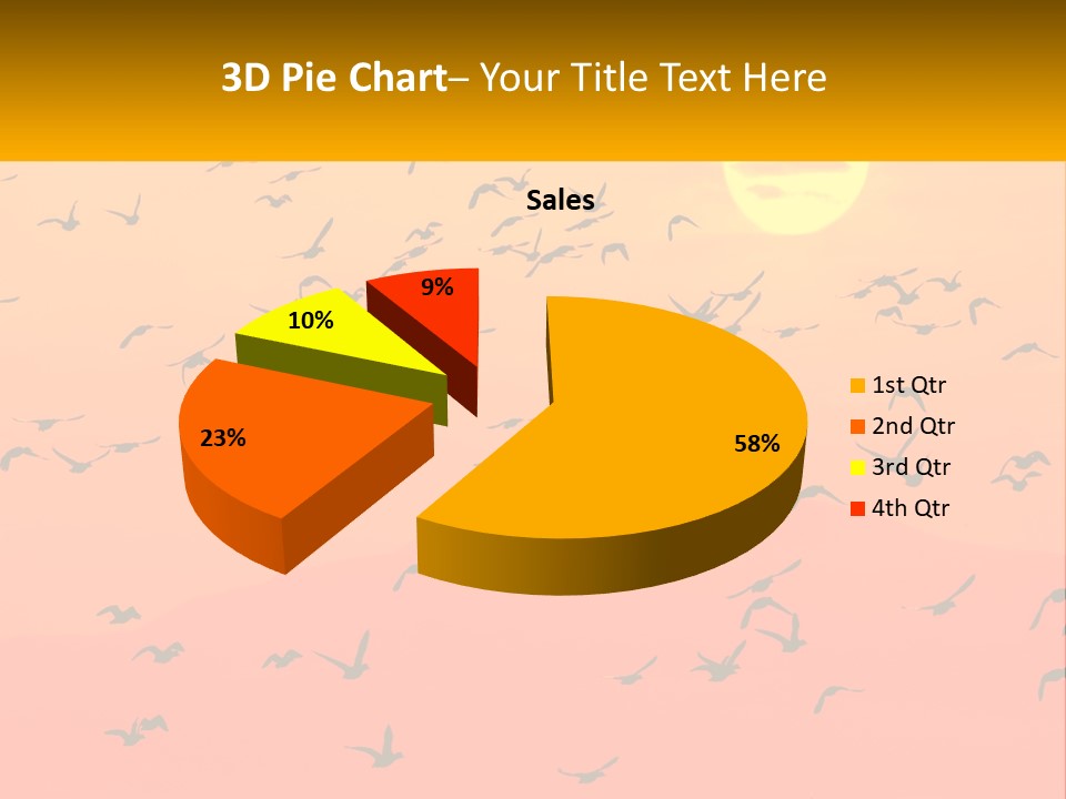 A Flock Of Birds Flying In The Sky At Sunset PowerPoint Template