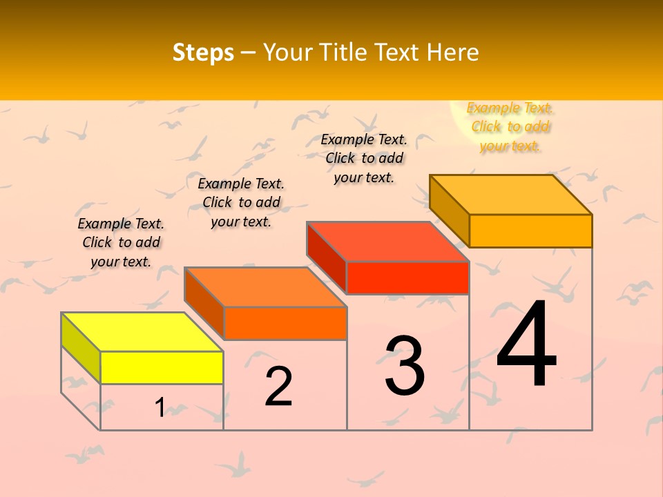 A Flock Of Birds Flying In The Sky At Sunset PowerPoint Template