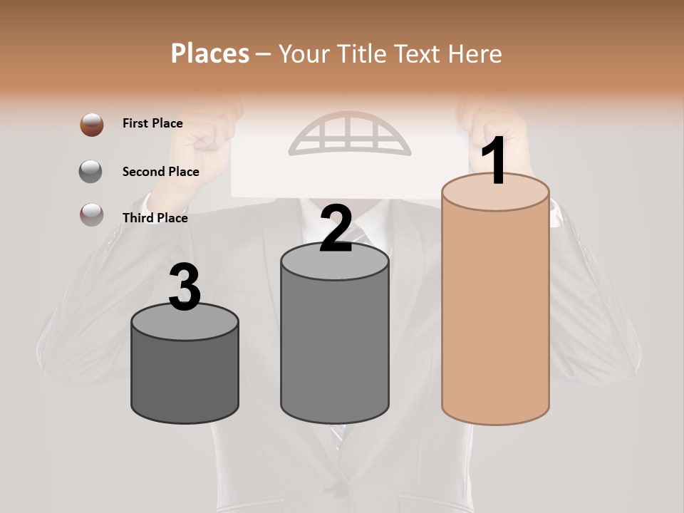 A Man In A Suit Holding A Paper With A Sad Face On It PowerPoint Template