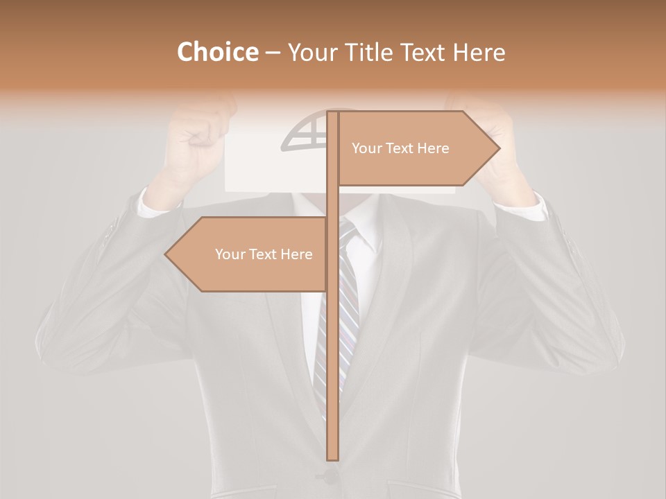 A Man In A Suit Holding A Paper With A Sad Face On It PowerPoint Template