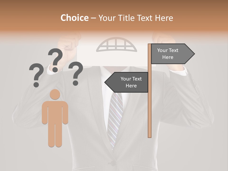 A Man In A Suit Holding A Paper With A Sad Face On It PowerPoint Template