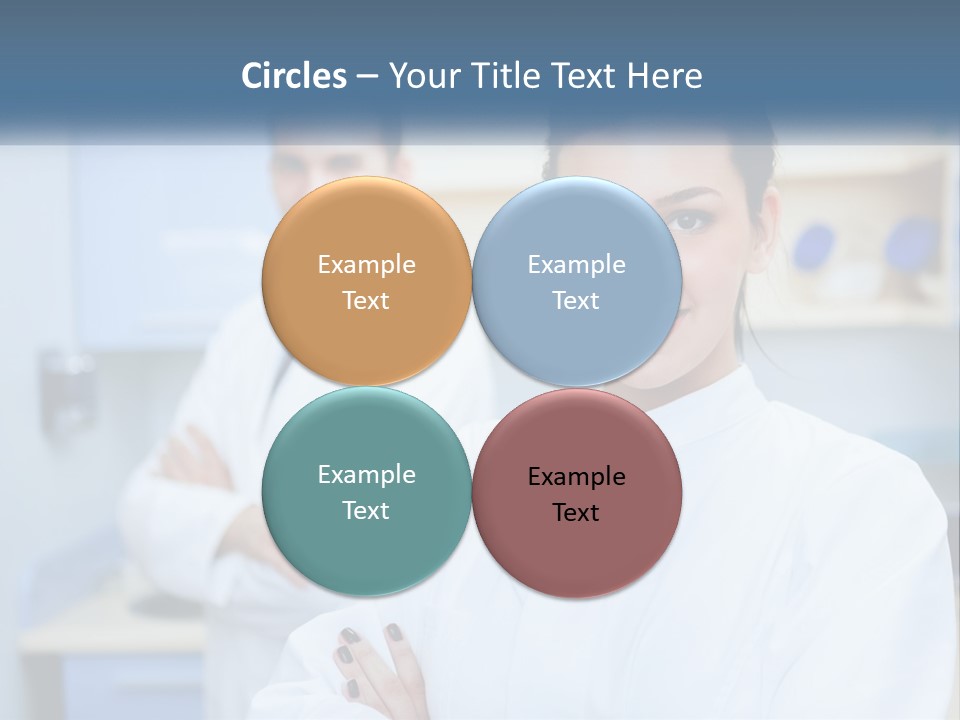 A Woman In A White Lab Coat Standing Next To A Man In A White Lab PowerPoint Template