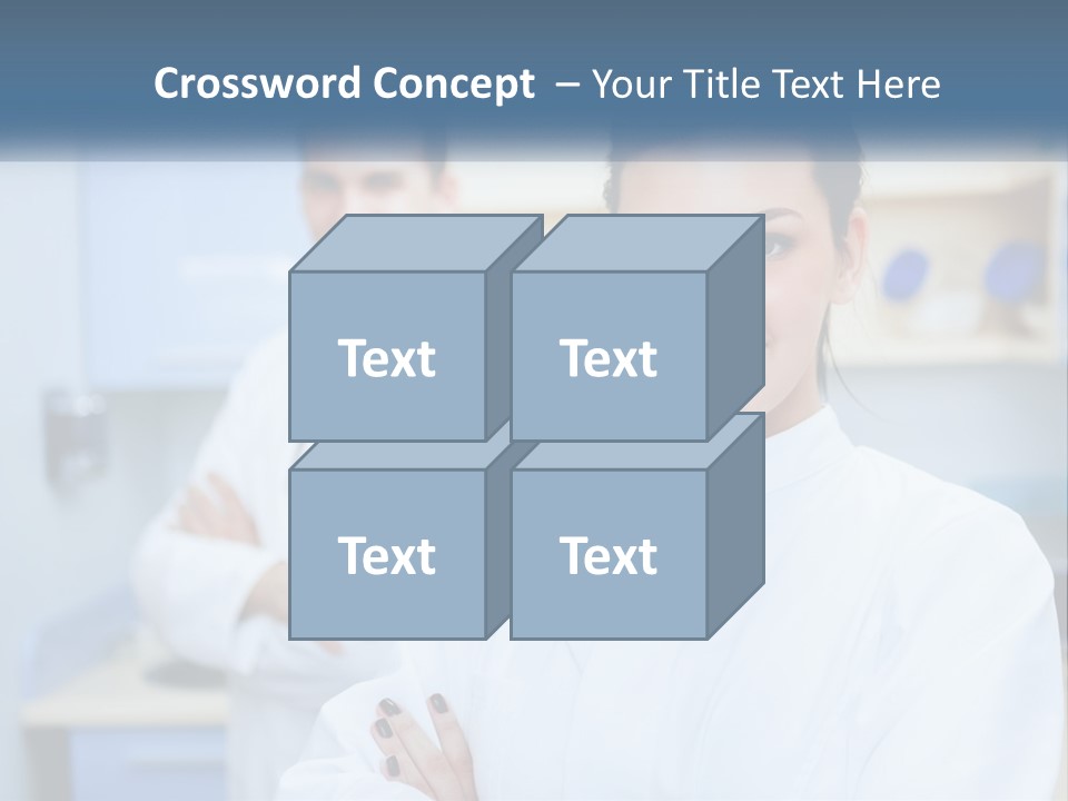 A Woman In A White Lab Coat Standing Next To A Man In A White Lab PowerPoint Template