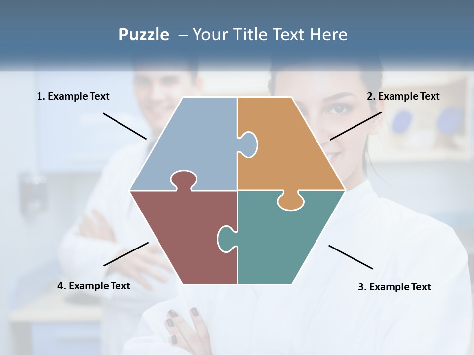 A Woman In A White Lab Coat Standing Next To A Man In A White Lab PowerPoint Template