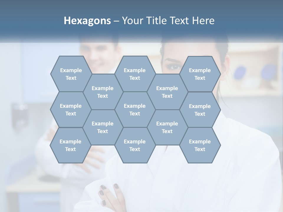 A Woman In A White Lab Coat Standing Next To A Man In A White Lab PowerPoint Template