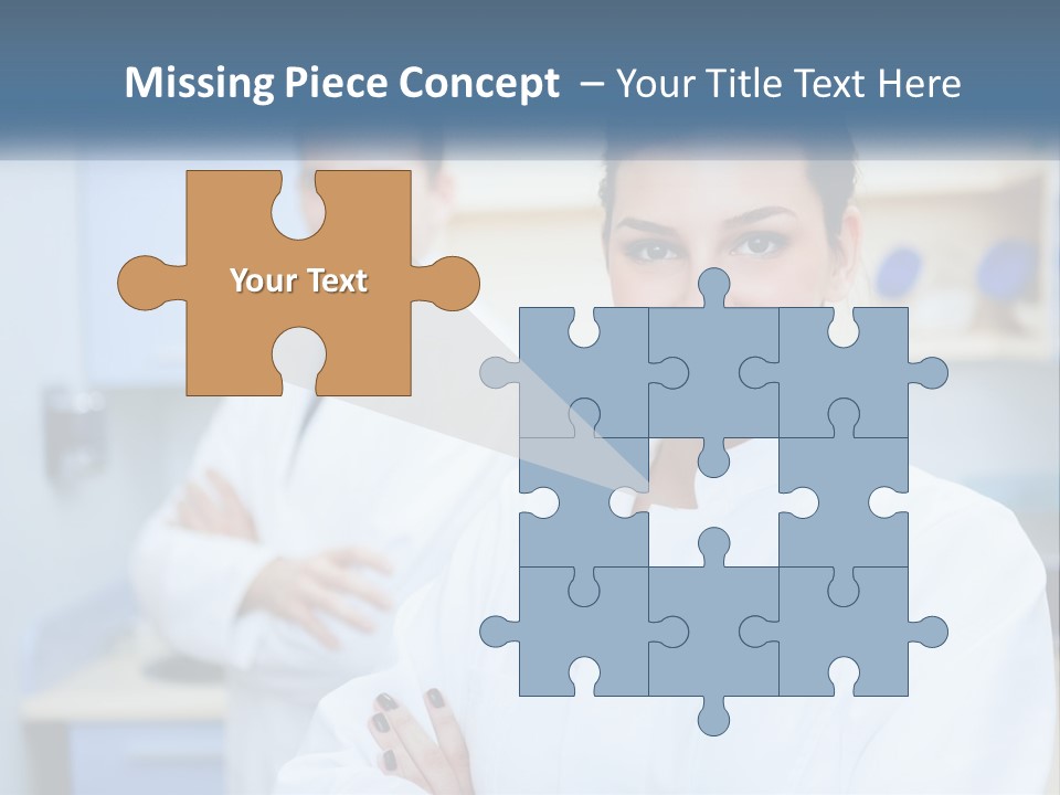 A Woman In A White Lab Coat Standing Next To A Man In A White Lab PowerPoint Template